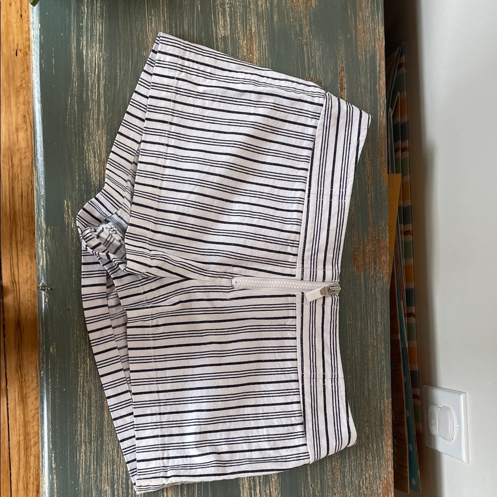 Striped White and Navy Women’s Shorts
